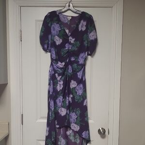 A New Day Purple Puff Sleeve High Low Sundress